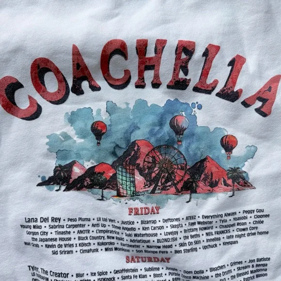 Coachella 2024 Pullover Crewneck Sweatshirt Official Gear Cream Size Medium - Picture 9 of 11